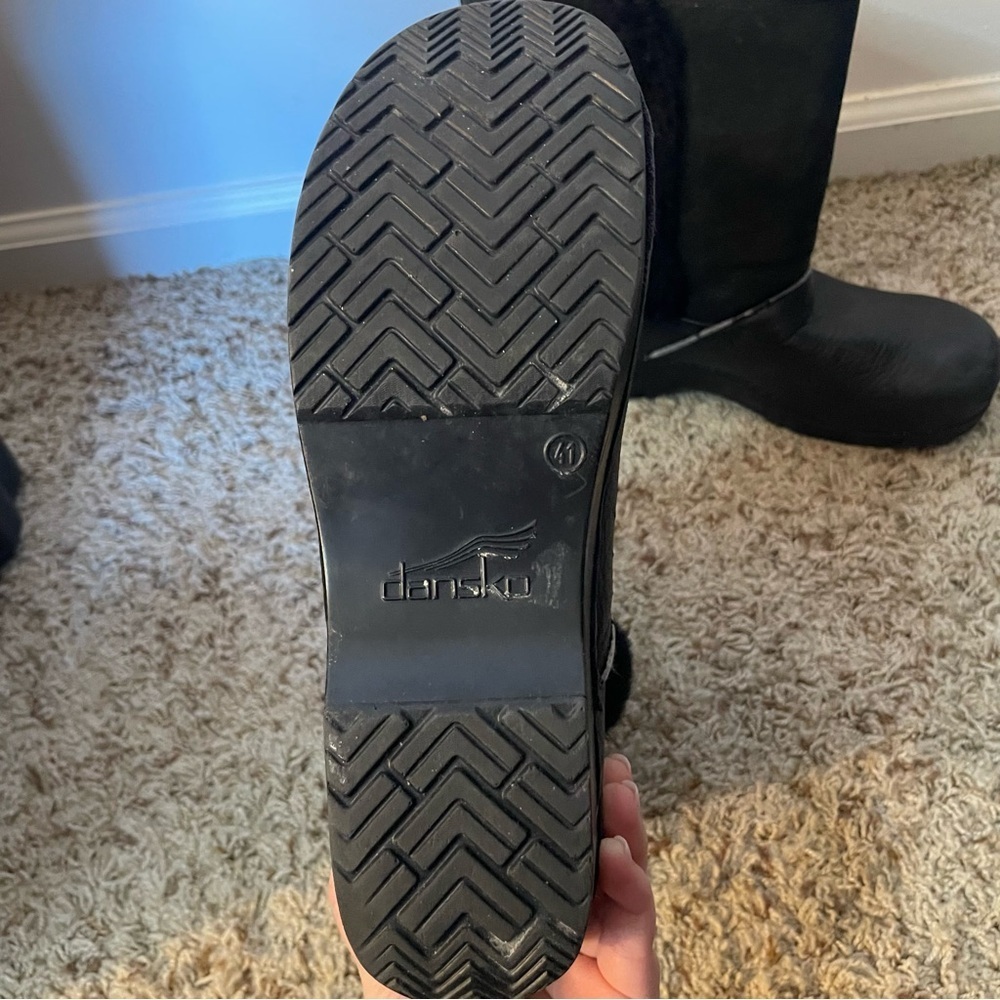 Dansko Black Fur-Lined Women's Clog Boots size 41 - Picture 3 of 6